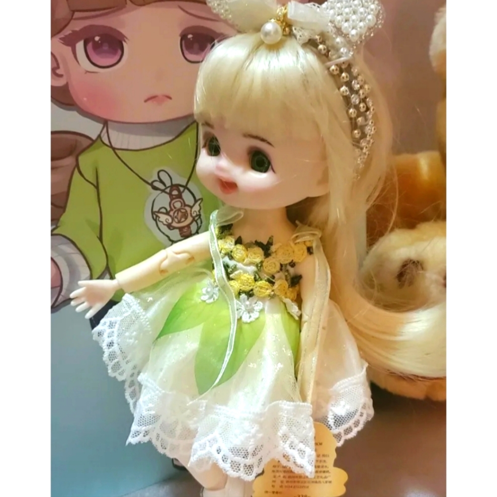 22.5cm 1/8  9 inch. BJD Doll Girl Handmade Clothes Shoes  Face Makeup New/Box